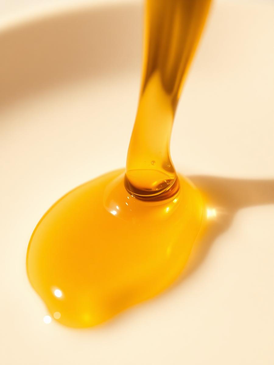 Macro of golden facial oil texture